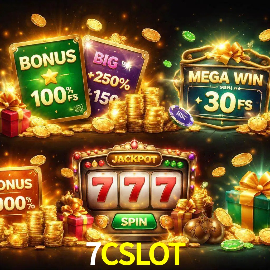 Tipos de bonos 7CSLOT incluyendo recompensas de bienvenida y promociones continuas
